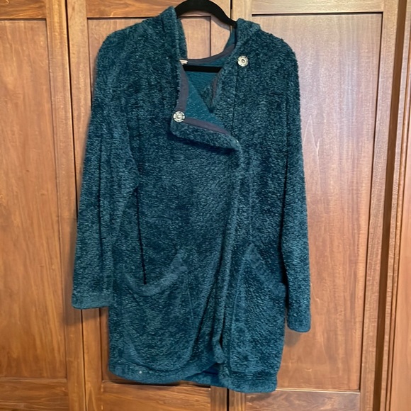 Free People Jackets & Blazers - Free people womens warm wishes teddy coat sweater jacket teal size XS